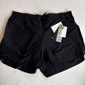 Mono B Womens 3XL Black Active Athletic Running Shorts Drawstring Waistband Plus